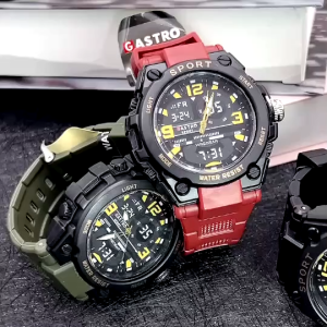 SPORT นาฬิกาข้อมือแฟชั่นผู้ชาย สายยางเรซิ่น ระบบเข็ม หน้าปัดขนาด50มม. ตั้งเวลาให้พร้อมใช้งาน แถมถ่านให้ฟรี