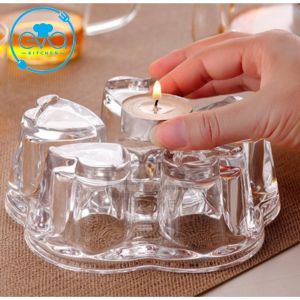 Đế Nến / Đế Để Nến Thuỷ Tinh Hình Trái Tim Heart Heating Base Dùng Đun Nóng Và Giữ Nhiệt Bình Trà