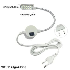 1 Chiếc Đèn LED Từ Tính Cho Máy May Có Thể Điều Chỉnh DIY Đầu Giường Đèn Đọc Sách AC220V Tiêu Chuẩn EU/Mỹ Với 10-40 Đèn LED