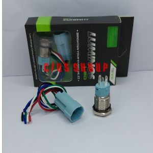 SWITCH STAINLESS SAKLAR ON OFF TOMBOL NYALA LUMINOS LED SAKLAR ON OFF LAMPU SOROT TEMBAK MOTOR DAN MOBIL