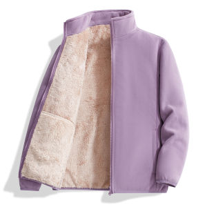 Thermal Storage! Oliver Velvet Mens Autumn Winter Thickened Faux Lamb Velvet Stand Collar Jacket Fleece Outerwear Sweatshirt