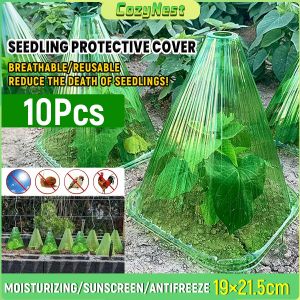 C.N 10Pcs Plastic Plant Covers Weather-Proof Plant Hats Protection Outdoor Garden Supplies Seedling Prot