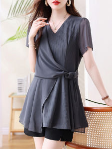 DAIXIANGFEIZI | Áo Blouse Dây Nơ Siết Eo Mới Cho Mùa Hè