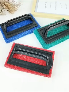 Sikat Spons Gagang Elastis & Lembut / Sikat Spons Penghilang Kerak Membandel / Sikat Sabut Wajan