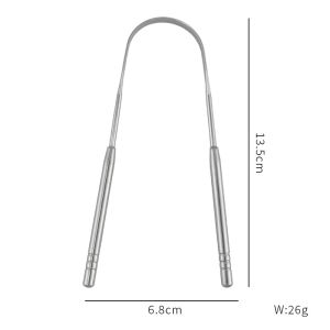 Tongue Scraper with Iron Box SetU-Shaped Stainless Steel Tongue ScraperReduces Bad Breath Stainless Steel Tongue Cleaner Suit