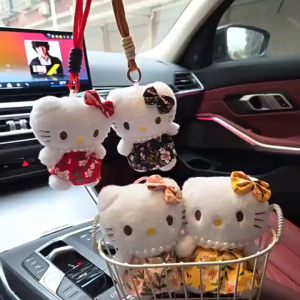 Aksesoris Tas Hello Kitty Baju Floral gantungan Tas Boneka mini Hello Kitty Gantungan Boneka serba guna Model Hello Kitty