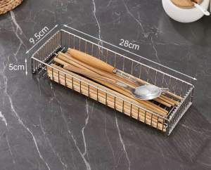 Rổ đựng muỗng đũa – khay đựng đũa muỗng ráo nước inox 304 có thể điều chỉnh kích thước thanh chia ở giữa