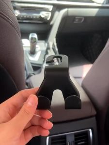 Double Hidden Hook Car 2 in 1 Headrest Hooks Phone Holder Hanging Up to 20kg Dual Hook Angkat Barang Handbag DIY Tablets Organiser Organizer Plastic Bag Recycle Bag 1pc/set