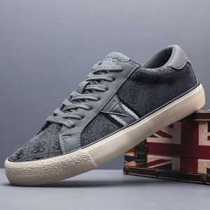 Trendy American Printed Casual Shoes Low Cut Breathable Mens Canvas Shoes Universal Lightweight Flat Heel round Toe Rubber Sole