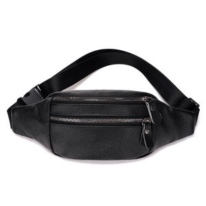 Genuine leather waist bag cowhide mens multifunctional chest bag retro crossbody bag sports and fashion mobile phone bag mens belt bag wallet
