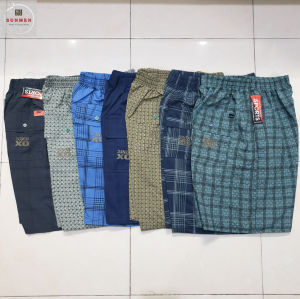 [HCM] Quần đùi thun nam ngắn mặc nhà trung niên kẻ sọc caro chất kate thoáng mát SUNMEN Freesize từ 40-60kg