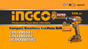 INGCO 20V 55NM CORDLESS DRILL | COMPACT BRUSHLESS MOTOR | CDLI205582 CDLI205581