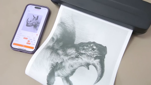 เครื่องพิมพ์ภาพเทอร์มอลขนาดเล็กเครื่องทำ A4ไร้สายบลูทูธแบบพกพาพร้อมถ้วยกระดาษสำหรับโลกมือถือ PDF ใช้ที่สำนักงานที่บ้านพิมพ์ภาพ