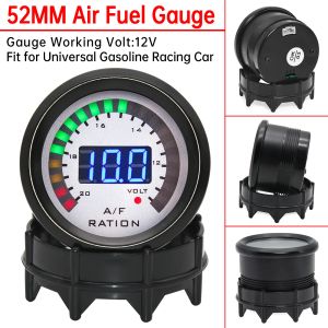 52mm Smoke Face Digital Air Fuel Ratio Car Gauge AFR Fit for 12V Car Voltmeter Can Be Paired With Narrowband O2 Oxygen Sensor