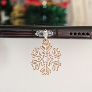 Nút Bịt Bụi Hình Bông Tuyết Giáng Sinh Sáng Tạo Nắp Che Cổng Sạc Type-C Tương Thích Với iPhone Xiaomi Samsung - Phụ Kiện Trang Trí Điện Thoại Dịp Lễ