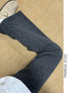 กางเกงขายาวทรงหลวมสีเทาเข้มสไตล์วินเทจสำหรับผู้หญิง กางเกงขายาวทรงตรงสำหรับออกกำลังกาย กางเกงขายาวทรงหลวมสำหรับใส่ไปเดินเล่นในสวน