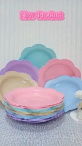 PIRING MAKAN PLASTIK Daimeter 26cm JUMBO MODEL BUNGA PIRING Bahan Serat JERAMI GANDUM CANTIK FOOD GRADE