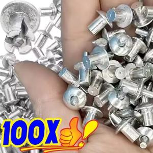 100PCS Expansion Screw / Furniture Fasteners Accessories / Serrated Expansion Rivet / Cabinet Fixing Piercing Nails / Anchors Wall Self Drilling Drive Screws / Head Piercing Rivets Furniture Accessories