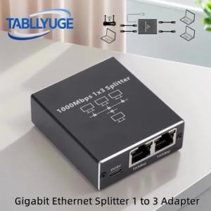 1000Mbps Ethernet Splitter Adapter LAN Extender RJ45 1 to 3 Network Splitter 1-in 3-out Works For TV Computer Router Laptop PC