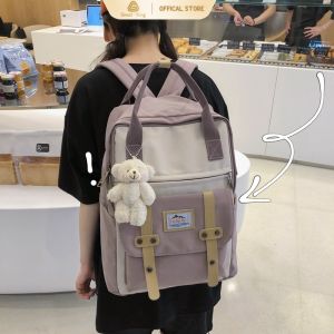 Schoolbag Female Korean High School Students Large Capacity Backpack Junior High School Students Backpack（no Pendant doll）
