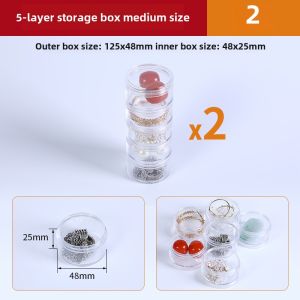 Portable Mini Multi-layer Rotating Acrylic Jewelry Storage Box Small Transparent Earring Ring Organizer Elegant Fashion Accessories