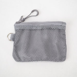 Travel Double Zipper Mesh Cosmetic Bag Small Inner Pocket Change Storage Bag Rectangular Shape Ladies Rectangular Storage Bag