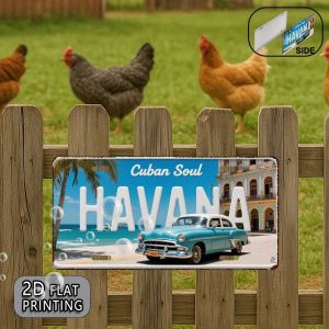 CIFbuy | Havana Cuba Retro Lưu Niệm Đĩa Kim Loại Cổ Điển Trang Trí Tường Trang Trí Phòng Được Chế Tác Độc Đáo