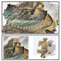 Chinese Style 1000 Piece Puzzle Mountain Water Landscape Painting Wealth Attracting Lucky Great Wall of China Decoration Gift. 