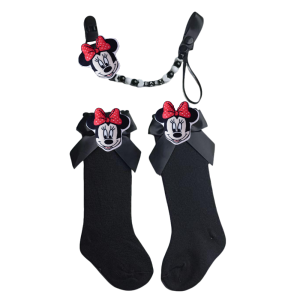 Disney | New Style Baby Cotton Socks Big Bows Girls Princess Socks Cute Baby Soothing Pacifier Clip Newborn Baby Carriage Chain Clip