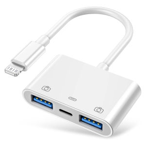 Lightning to USB Camera Adapter and Charge for iPhone iPad Female USB OTG Cable Adapter Support Connect Camera Flash Drive Mouse