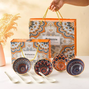 Best gift Bohemian Bowl Ceramic Birthday Christmas Wedding Gift Set