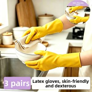 PISSA | Thick Durable Latex Cleaning Gloves Waterproof