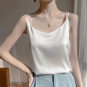 Sleeveless Simple Camisole Summer Womens Underwear Acetate Fabric