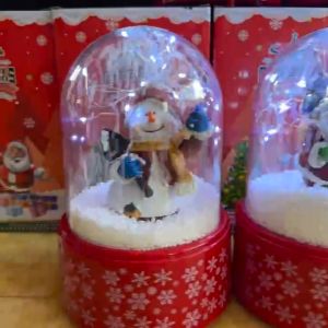 Christmas Snow Globe Led Light With 8 Music Cute Santa Claus Snowman Christmas Tree Faux Crystal Ball Decorative Perfect for Gift