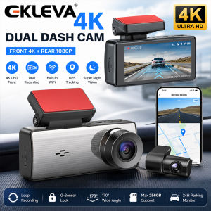 EKLEVA 4K +1080P HD Dual Lens Dash Cam Car DashCam 3.16 IPS Screen Camera Recording WiFi Parking Monitoring ADAS Loop Recording