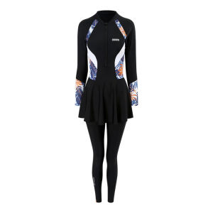 Womens Two-Piece Swimming Suit Long Sleeve Surfing Suit Diving Conservative Jellyfish Clothes Sun Protection Casual Surfing Swimsuit
