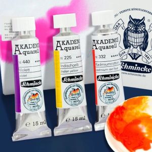 Germany Schmincke-Akademie® Finest Artists Water Color15ml Tubes New Colors Brilliant Highly Lightfast and Cadmium-Free