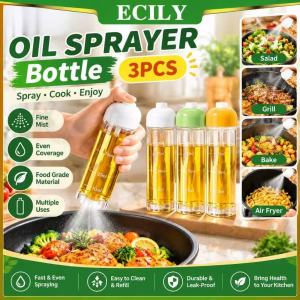 ECILY🔥3PCS🔥 Bottom Spray Oil Sprayer Bottle 100ml Vertical Mist Dispenser For Air Fryer Oven Cooking BBQ Non Drip Kitchen Tool