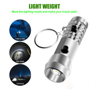 【Free Shipping】Multifunctional Rechargeable Flashlights Work Lamp Mini Keychain LED Light Purple Lights