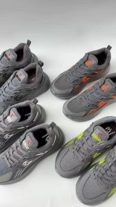 NEW DURGAD!!! Sepatu Sneakers Abu Oren Cewek Cowok Terbaru Sporty Grey Orange Running Full cushion Free Box