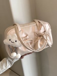 Fashionable Commuter Large Capacity Womens Shoulder Bag 2024 New Trendy College Student Class Casual Handheld Tote Bag