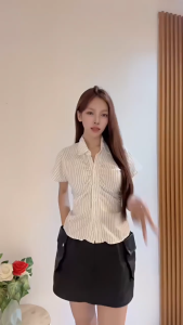 COZYBISS - SHIRT KOREAN ELENA ATASAN TOP KOREAN VEST WANITA KEMEJA LENGAN PENDEK