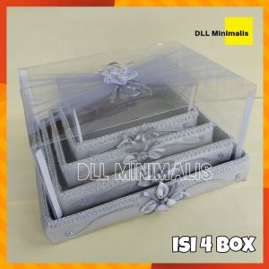 Souvenir Kotak Hantaran - Seserahan Mika Tile 1 Set Isi 4 Box Souvenir Hantaran