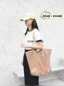 HOME+HOUND Womens Summer Beach Bag Large Mesh Tote Bags Travel Holiday Shoulder Pouch