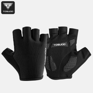 TOSUOD Cycling Gloves Non-Slip Breathable SBR Shock-Absorbing Half-Finger Bike Gloves With Quick-Release Pull Tab Bicycle Gear