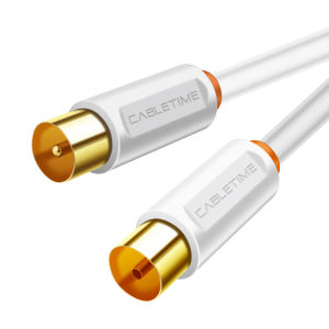CABLETIME TV Cable M/F 3C2V Video Cable for HD Television Digital TV Line Quality Antenna STB High-Definition TV Cable
