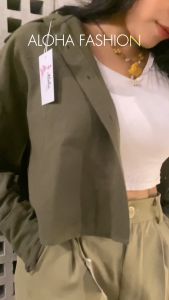ALOHA Kemeja Crop Niki 2008 - Blouse Crop Niki Shirt Korean Linen Premium