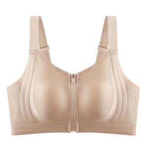 Miiow | Sports Bra Womens Shock Absorption Anti-Sagging Foundation Liquid Front Zipper Thin Vest Style Bra Large Chest Appears Small