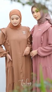 Tulus Signature Rafika Set LD 110 - Setelan Wanita Crinkle Airflow Import Polos