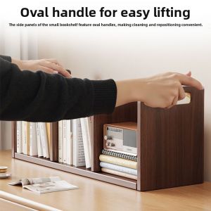 Economical DIY Solid Wood Desk Bookshelf Office Workstation Organizer Small Bookcase Home Furniture Flat Panel Design